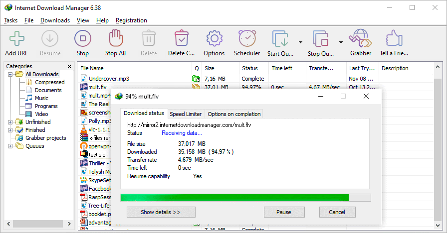Internet Download Manager 主界面截圖
